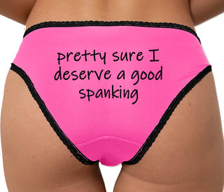 I'm Pretty Sure I Need a Good Spanking Bikini - Pink with Black Lace