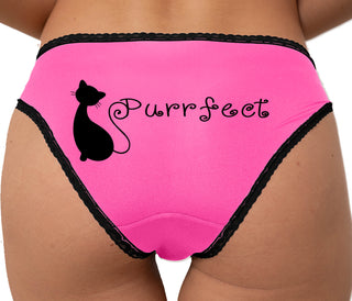 Purrfect - Cute Kitty - Perfect Bikini - Pink with Black Lace