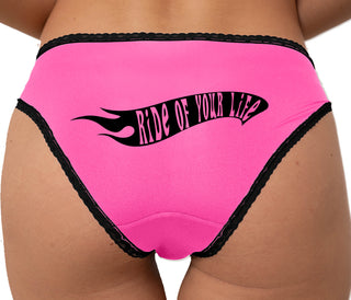 Ride Of Your Life Bikini - Pink with Black Lace