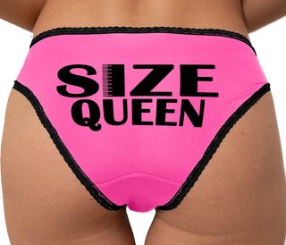 Size Queen Bikini - Pink with Black Lace