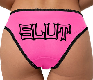 Slut Bikini - Pink with Black Lace