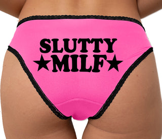 Slutty MILF Bikini - Pink with Black Lace