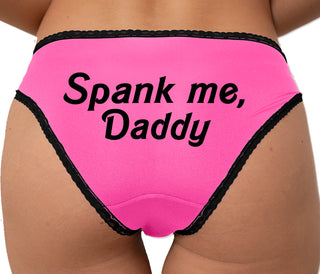 Spank Me Daddy Bikini - Pink with Black Lace