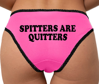 Spitters Are Quitters Bikini - Pink with Black Lace
