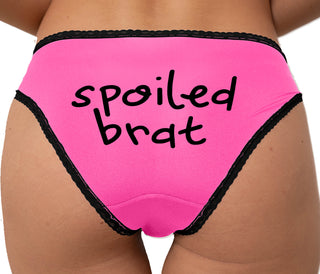Spoiled Brat Bikini - Pink with Black Lace