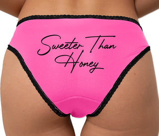 Sweeter Than Honey Bikini - Pink with Black Lace