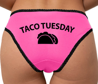 Taco Tuesday Bikini - Pink with Black Lace