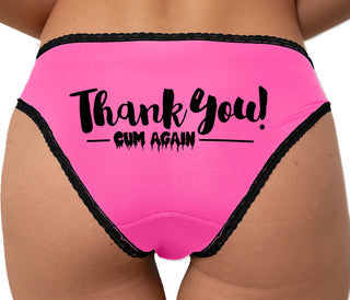 Thank You Cum Again Bikini - Pink with Black Lace