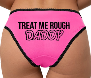 Treat Me Rough Daddy Bikini - Pink with Black Lace