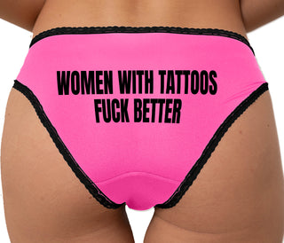 Women With Tattoos Fuck Better Bikini - Pink with Black Lace