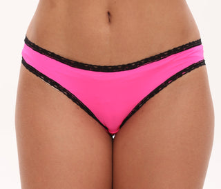 Yes Sir Bikini - Pink with Black Lace