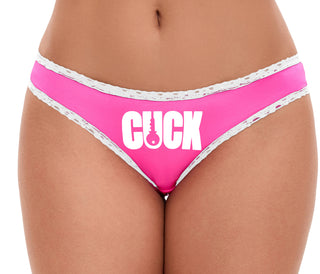Cuck - Lock Logo - Pink Bikini White Lace