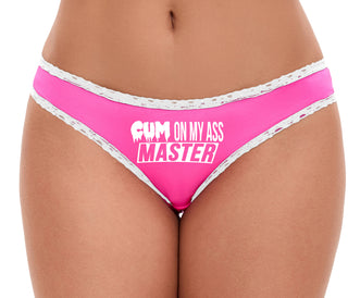 Cum On My Ass Master - Pink Bikini White Lace