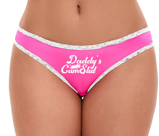Daddy's Cumslut - Pink Bikini White Lace