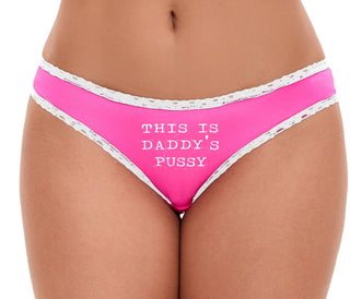 Daddy's Pussy - Pink Bikini White Lace