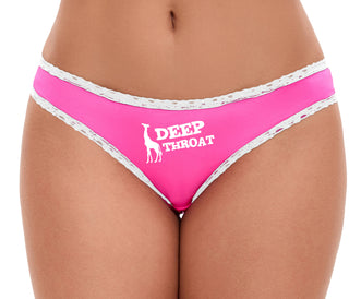 Deep Throat Cute Giraffe - Pink Bikini White Lace