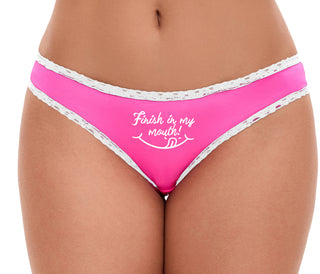 Finish In My Mouth - Pink Bikini White Lace