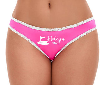 Hole In One - Funny Golf - Pink Bikini White Lace