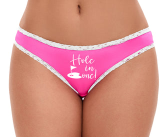 Hole In One - Flirty Golf - Pink Bikini White Lace