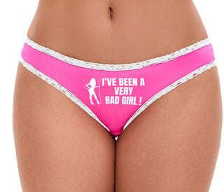 I've Been A Very Bad Girl - Pink Bikini White Lace