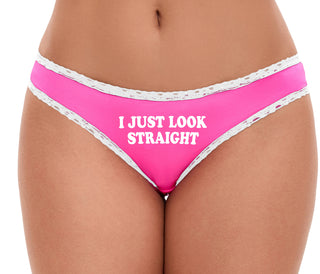 I Just Look Straight - Pink Bikini White Lace