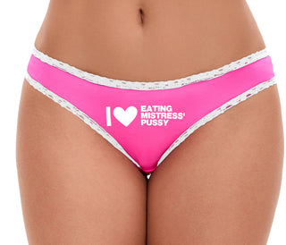 I Love Eating Mistress's Pussy - Pink Bikini White Lace