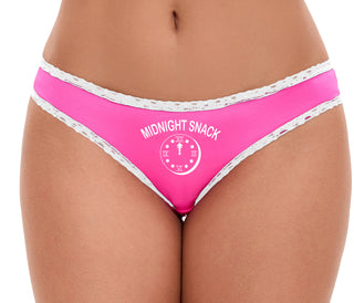 Midnight Snack - Pink Bikini White Lace