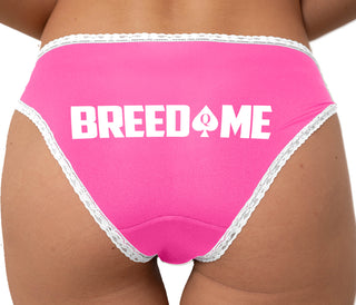 Breed Me - Queen of Spades Bikini - Pink with White Lace
