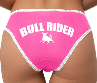 Bull Rider - Size Queen - Hotwife Bikini - Pink with White Lace