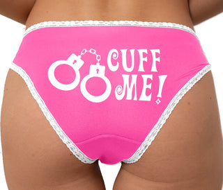 Cuff Me - Cute Handcuffs Bikini - Pink with White Lace