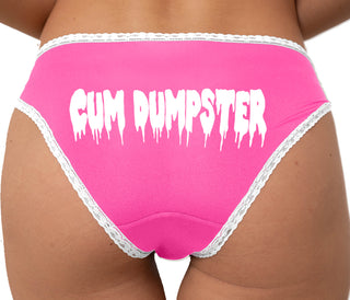 Cum Dumpster Bikini - Pink with White Lace