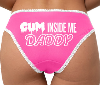 Cum Inside Me Daddy Bikini - Pink with White Lace