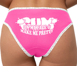 Cum On My Face And Make Me Pretty Bikini - Pink with White Lace