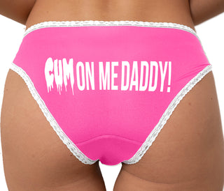 Cum On Me Daddy Bikini - Pink with White Lace