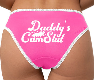 Daddy's Cumslut Bikini - Pink with White Lace