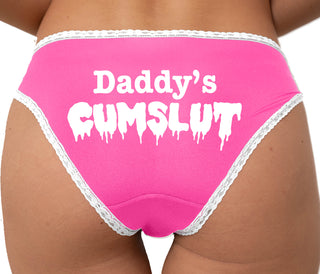 Daddy's Cumslut Bikini - Pink with White Lace