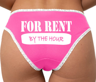 For Rent By The Hour Bikini - Pink with White Lace