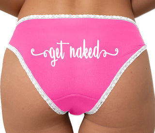 Get Naked Bikini - Pink with White Lace