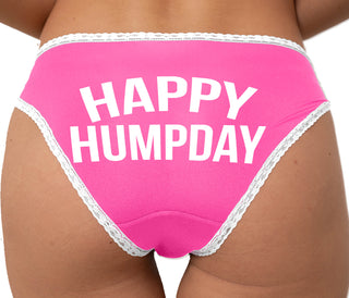 Happy Humpday Bikini - Pink with White Lace