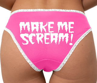 Make Me Scream Bikini - Pink with White Lace
