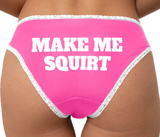 Make Me Squirt Bikini - Pink with White Lace