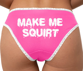 Make Me Squirt Wet Bikini - Pink with White Lace
