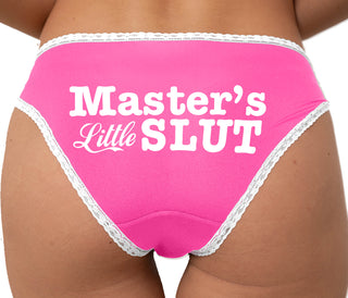 Master's Little Slut Bikini - Pink with White Lace