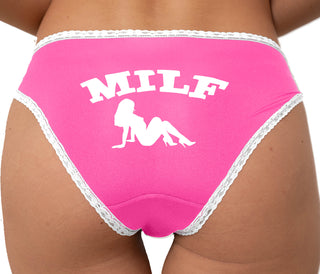 MILF Bikini - Pink with White Lace