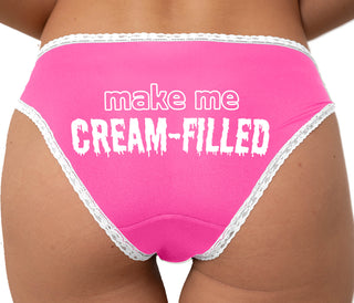 Make Me Cream Filled Bikini - Pink with White Lace