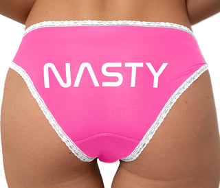 Nasty Bikini - Pink with White Lace