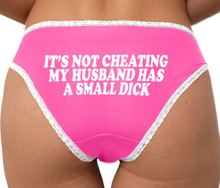 It’s Not Cheating If My Husband Has A Small Dick Bikini - Pink with White Lace
