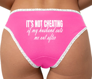 It's Not Cheating If My Husband Eats Me Out After Bikini - Pink with White Lace