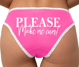 Please Make Me Cum Bikini - Pink with White Lace