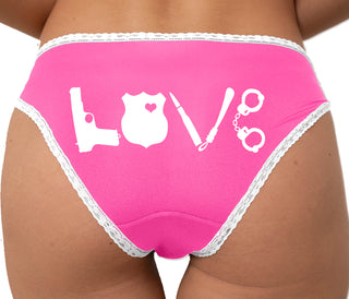 Police LEO Love Bikini - Pink with White Lace